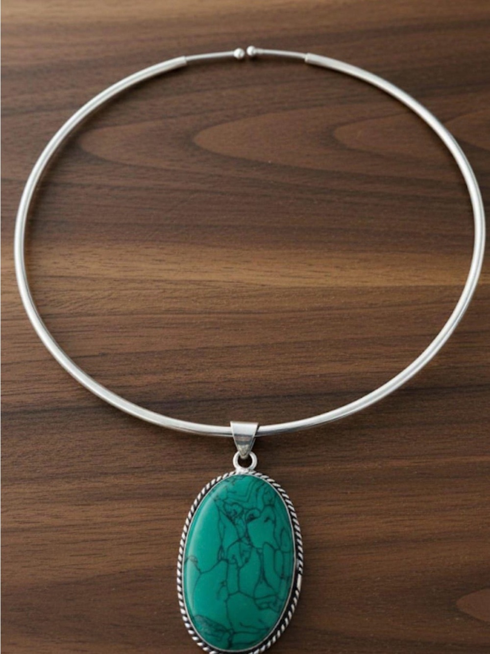 925 Turquoise Stone Silver Necklace, Bracelet & Earring Set and ring gift - Picture 5 of 6